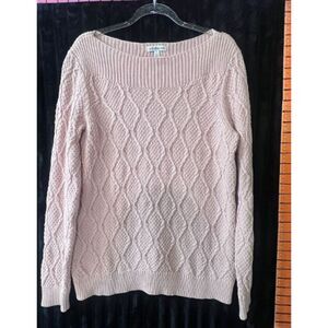 Croft & Barrow Women’s Medium Blush Pink Cable Knit Boat Neck Sweater